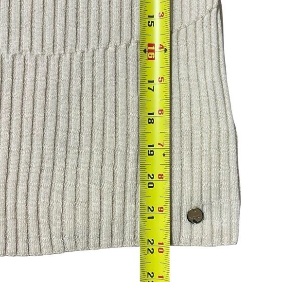 Escada Gold Metallic Wool Sweater Set Shell MED Cardigan LRG Holiday Glam Event - Picture 12 of 15